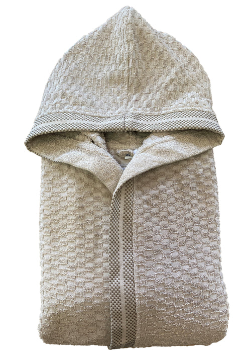 ACCAPPATOIO UNISEX MORBIDA SPUGNA CON CAPPUCCIO - BRICKS